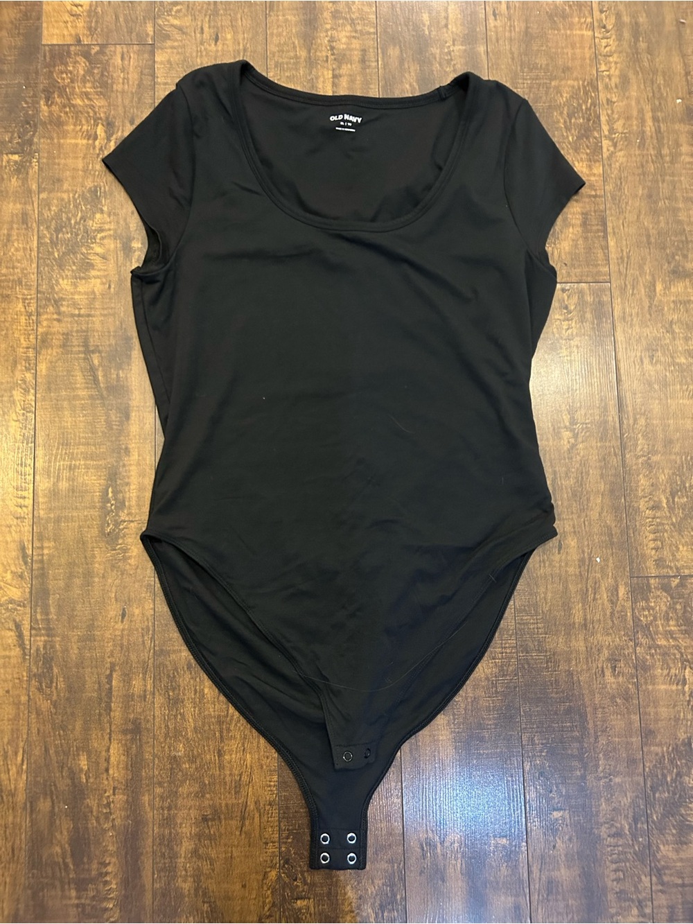 Old Navy Black Scoop Neck Short Sleeve Bodysuit
